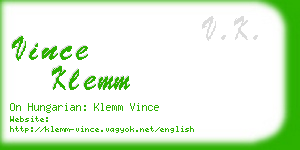 vince klemm business card